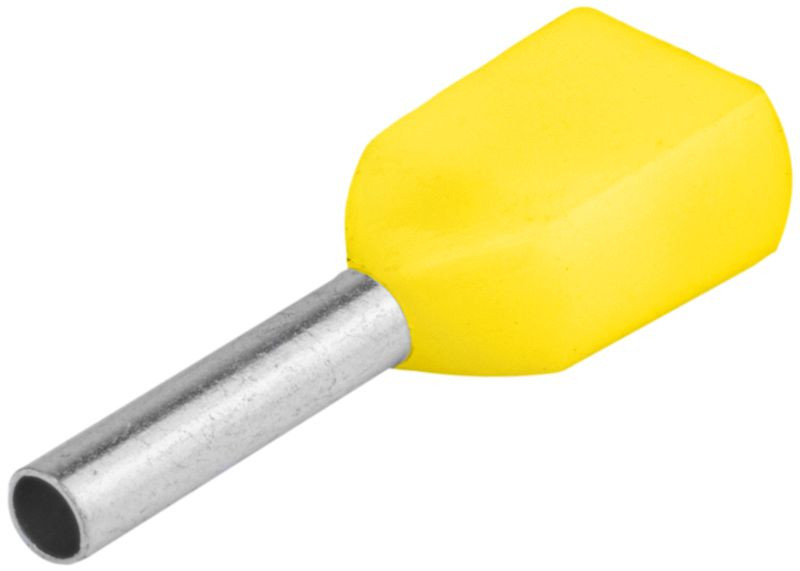 Votlica-dvojček 2x6mm2, L=14 mm, rumena